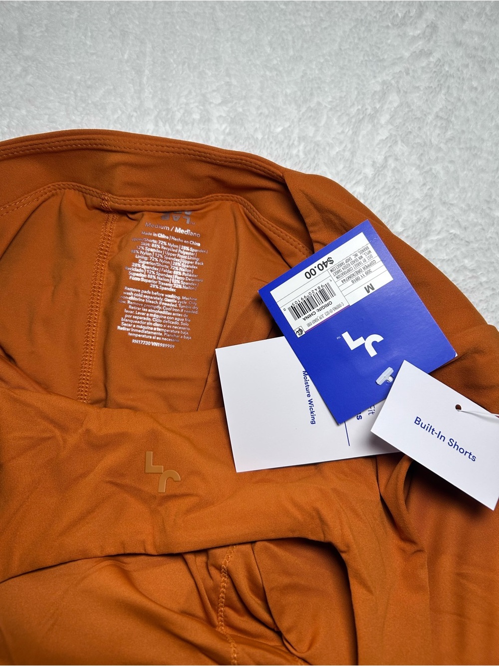 NWT Sz M JoyLab Game Day Activewear Athletic Dress built-in Shorts Rust Orange - Picture 10 of 12